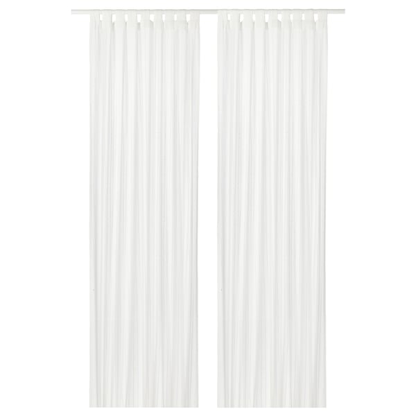 IKEA MATILDA sheer curtains, 1 pair, white, 55x118 in, Ikea Ireland | 5310RNYFB