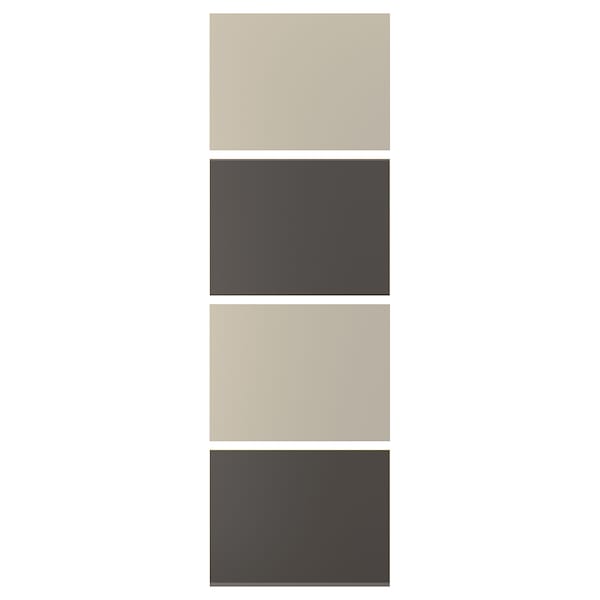IKEA MEHAMN 4 panels for sliding door frame, 29 1/2x92 7/8 in Dark Gray / Gray / Beige, Ikea Ireland | 1795SDYWE