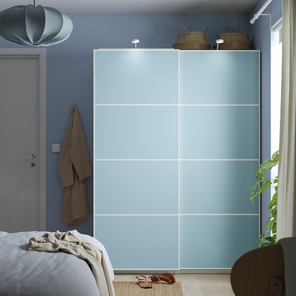 IKEA MEHAMN 4 panels for sliding door frame, 29 1/2x79 1/8 in Light Blue / Light Green, Ikea Ireland | 7453DAOIC