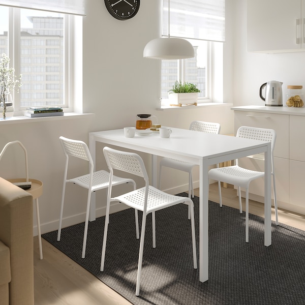 IKEA MELLTORP / ADDE table and 4 chairs, white, 49 1/4 in, Ikea Ireland | 1537VOFNH