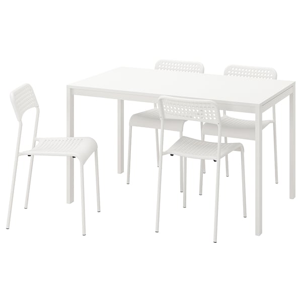 IKEA MELLTORP / ADDE table and 4 chairs, white, 49 1/4 in, Ikea Ireland | 1537VOFNH