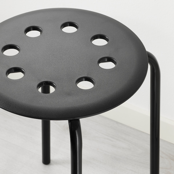 IKEA MELLTORP / MARIUS table and 2 stools, white/black, 29 1/2 in, Ikea Ireland | 3187LATYE