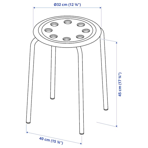 IKEA MELLTORP / MARIUS table and 2 stools, white/black, 29 1/2 in, Ikea Ireland | 3187LATYE