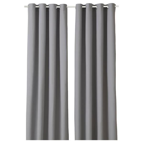 IKEA MERETE curtains, 1 pair, gray/light gray, 57x98 in, Ikea Ireland | 7890WHQTV
