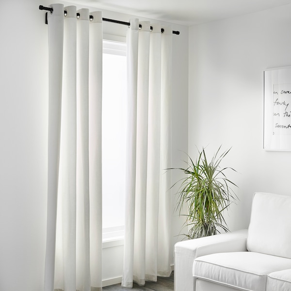 IKEA MERETE room darkening curtains, 1 pair, white, 57x118 in, Ikea Ireland | 9645WXAJK