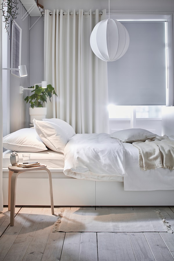 IKEA MERETE room darkening curtains, 1 pair, white, 57x118 in, Ikea Ireland | 9645WXAJK