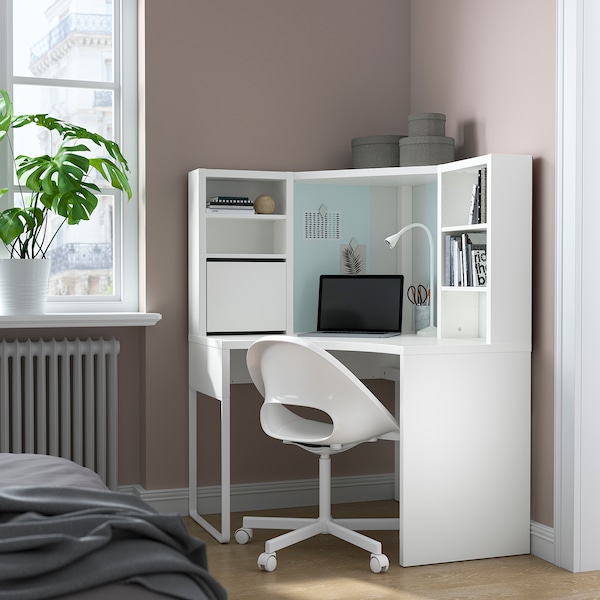 IKEA MICKE Corner workstation, 39 3/8x55 7/8 in White, Ikea Ireland | 9524HZDWL