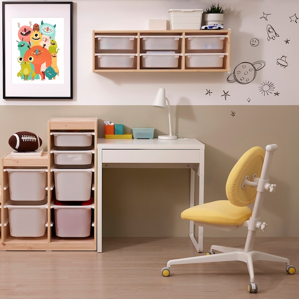 IKEA MICKE / DAGNAR desk and chair, white/yellow, Ikea Ireland | 9376FPELU