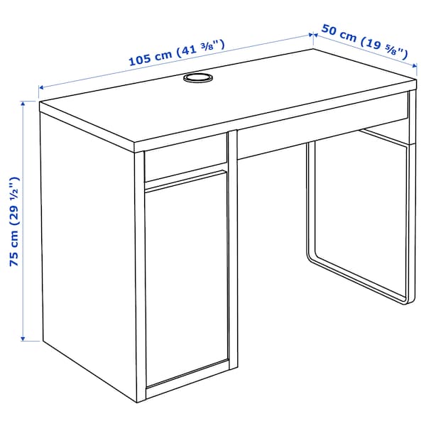IKEA MICKE desk, 41 3/8x19 5/8 in White / Anthracite, Ikea Ireland | 8904EXCHN