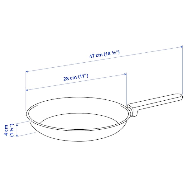 IKEA MIDDAGSMAT frying pan, non-stick coating/stainless steel, 11 in, Ikea Ireland | 4789DPLVJ