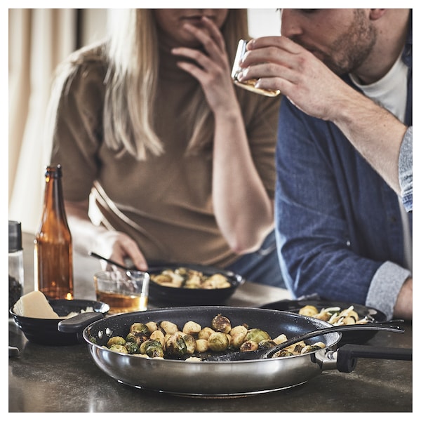 IKEA MIDDAGSMAT frying pan, non-stick coating/stainless steel, 13 in, Ikea Ireland | 0579QIMZO