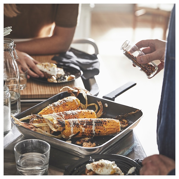 IKEA MIDDAGSMAT grill pan, non-stick coating/stainless steel, 11x11 in, Ikea Ireland | 5309YFLMI