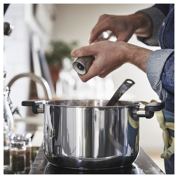 IKEA MIDDAGSMAT pot with lid, clear glass/stainless steel, 5.3 qt, Ikea Ireland | 2794QDCHN