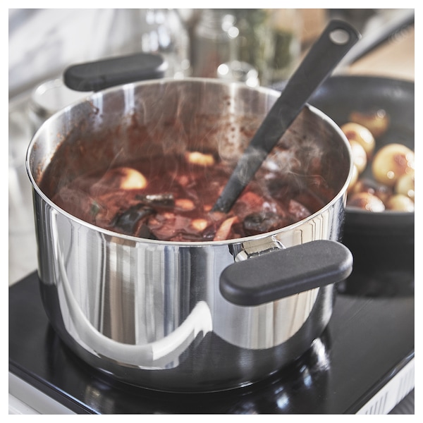 IKEA MIDDAGSMAT pot with lid, clear glass/stainless steel, 5.3 qt, Ikea Ireland | 2794QDCHN