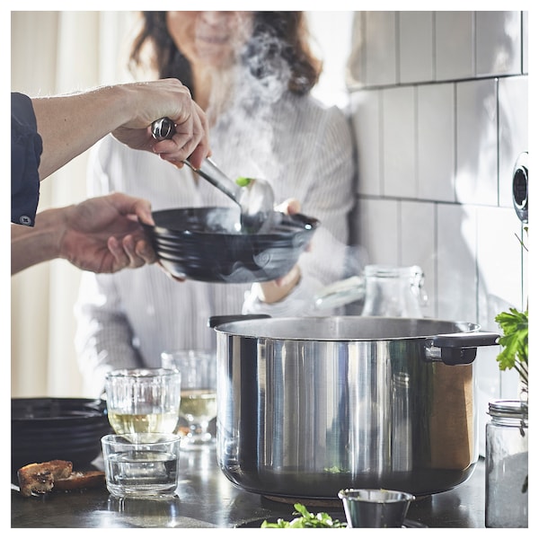 IKEA MIDDAGSMAT pot with lid, clear glass/stainless steel, 10.6 qt, Ikea Ireland | 0617VBETY