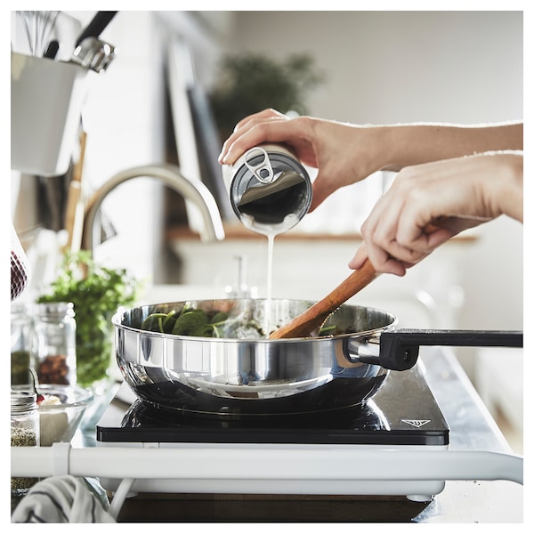 IKEA MIDDAGSMAT sauté pan with lid, clear glass/stainless steel, 9 in, Ikea Ireland | 9572SZXHA