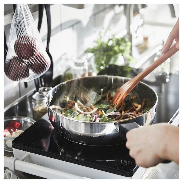IKEA MIDDAGSMAT sauté pan with lid, clear glass/stainless steel, 9 in, Ikea Ireland | 9572SZXHA