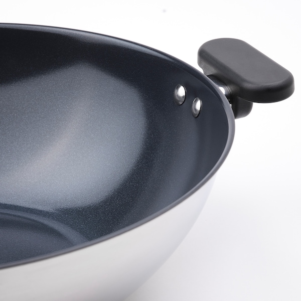 IKEA MIDDAGSMAT wok, non-stick coating/stainless steel, 13 in, Ikea Ireland | 4276BKONQ