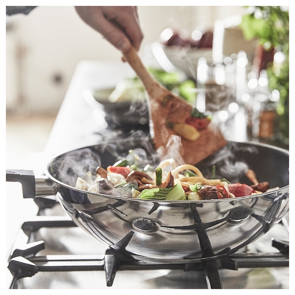 IKEA MIDDAGSMAT wok, non-stick coating/stainless steel, 13 in, Ikea Ireland | 4276BKONQ