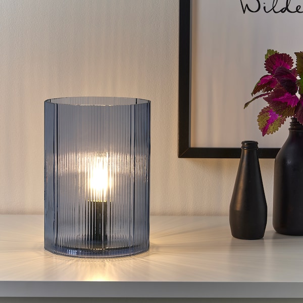 IKEA MIKROKLIN table lamp, glass blue, 9 in, Ikea Ireland | 7256ZWYBF