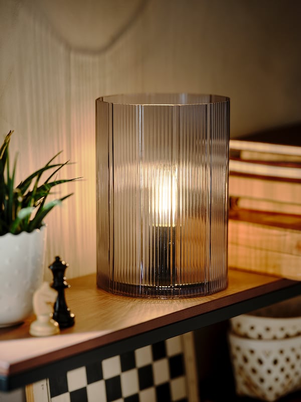 IKEA MIKROKLIN table lamp, glass blue, 9 in, Ikea Ireland | 7256ZWYBF