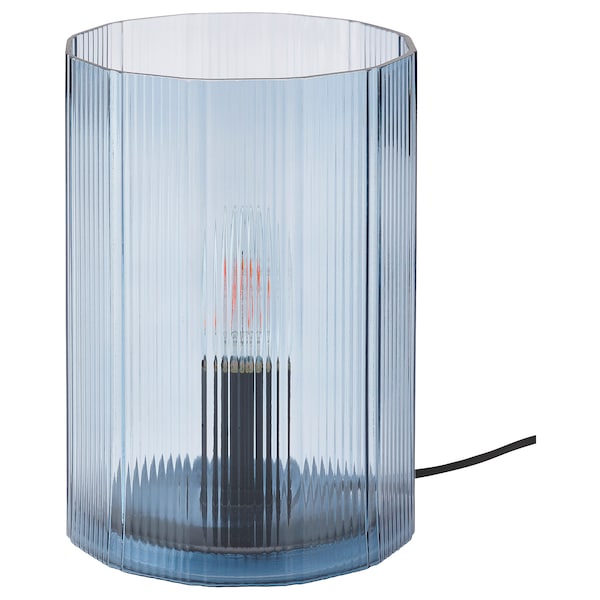 IKEA MIKROKLIN table lamp with LED bulb, glass blue, 9 in, Ikea Ireland | 1296ANJXZ