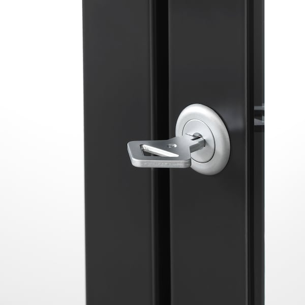 IKEA MILSBO Glass-door cabinet, 28 3/4x68 7/8 in Anthracite, Ikea Ireland | 6389ZXVQP