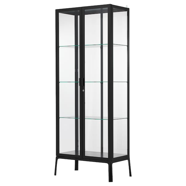 IKEA MILSBO Glass-door cabinet, 28 3/4x68 7/8 in Anthracite, Ikea Ireland | 6389ZXVQP
