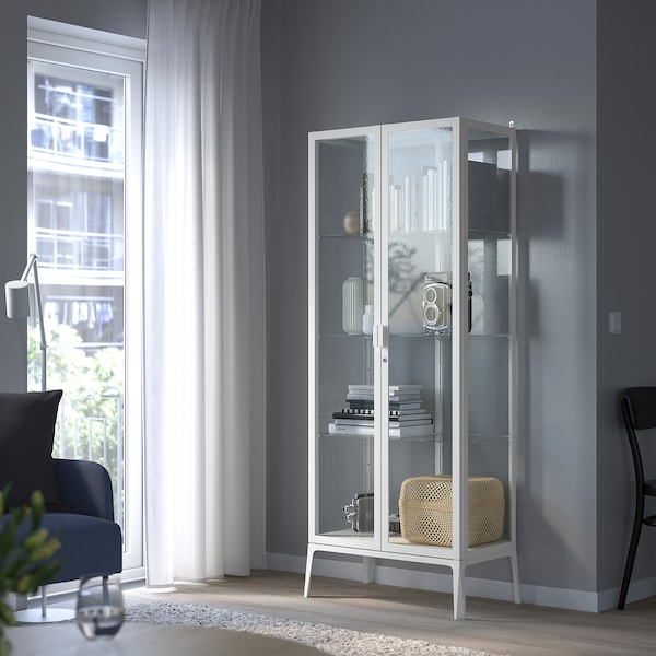 IKEA MILSBO Glass-door cabinet, 28 3/4x68 7/8 in White, Ikea Ireland | 8039QSJNM