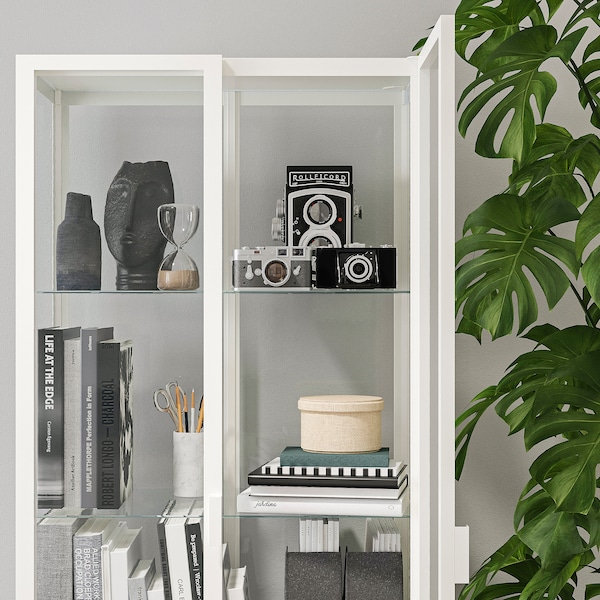 IKEA MILSBO Glass-door cabinet, 28 3/4x68 7/8 in White, Ikea Ireland | 8039QSJNM