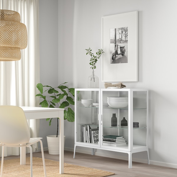 IKEA MILSBO glass-door cabinet, 39 3/4x39 3/8 in White, Ikea Ireland | 6304HVIAN