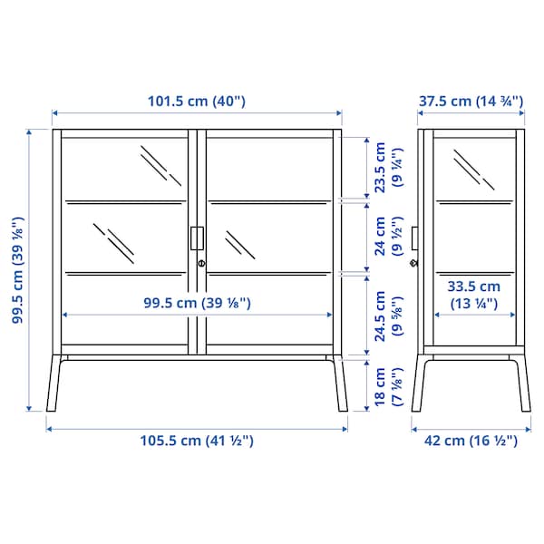 IKEA MILSBO glass-door cabinet, 39 3/4x39 3/8 in White, Ikea Ireland | 6304HVIAN