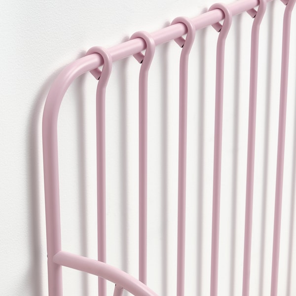 IKEA MINNEN ext bed frame with slatted bed base, 38 1/4x74 3/4 in Light Pink, Ikea Ireland | 2390PCKZD