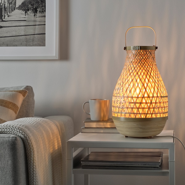 IKEA MISTERHULT Table lamp with LED bulb, bamboo, Ikea Ireland | 0146EWZAS