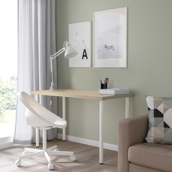 IKEA MITTCIRKEL / ADILS desk, 47 1/4x23 5/8 in Lively Pine Effect White, Ikea Ireland | 2457JZYBV