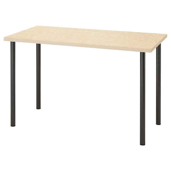 IKEA MITTCIRKEL / ADILS desk, 47 1/4x23 5/8 in Lively Pine Effect Black, Ikea Ireland | 9381JTPER