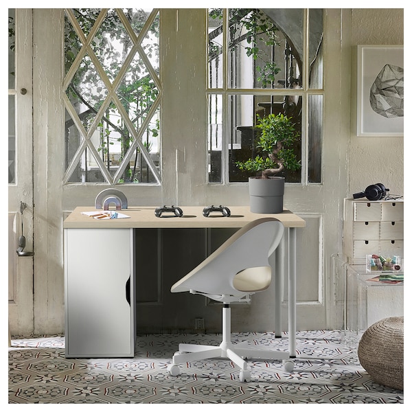 IKEA MITTCIRKEL / ALEX desk, 47 1/4x23 5/8 in Lively Pine Effect / White, Ikea Ireland | 5291EKMWH