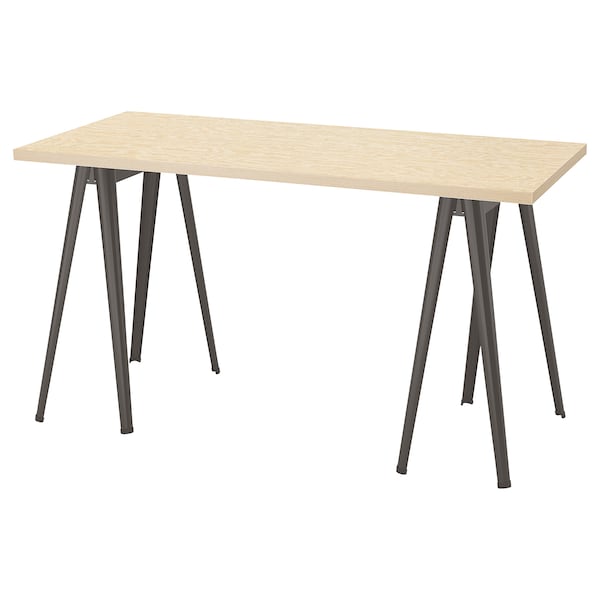 IKEA MITTCIRKEL / NÄRSPEL desk, lively pine effect/dark gray, 55 1/8x23 5/8 in, Ikea Ireland | 0147XDVPB