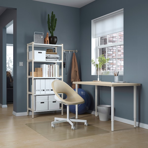 IKEA MITTCIRKEL / OLOV desk, 47 1/4x23 5/8 in Lively Pine Effect / White, Ikea Ireland | 8975JPNYW