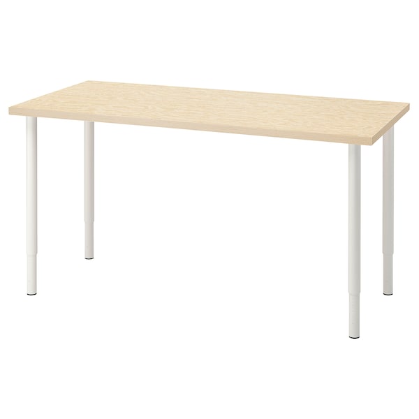 IKEA MITTCIRKEL / OLOV desk, 55 1/8x23 5/8 in Lively Pine Effect / White, Ikea Ireland | 7462DAKZO