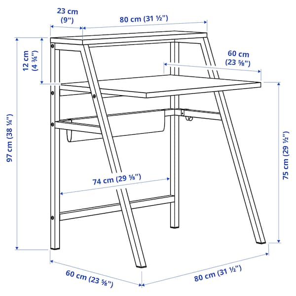 IKEA MITTPLAN desk, white, 31 1/2x23 5/8 in, Ikea Ireland | 7126PAKDX