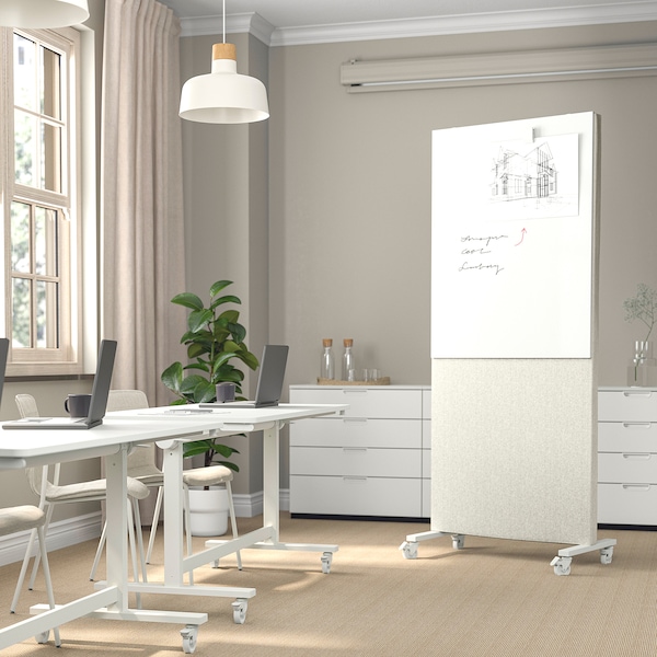 IKEA MITTZON acoustic screen f frame w castors, Gunnared beige, 33 1/2x76x19 5/8 in, Ikea Ireland | 6412KGMHB