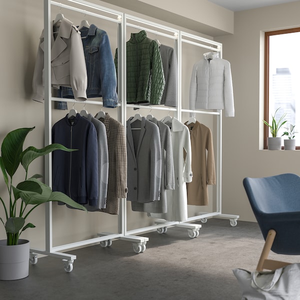 IKEA MITTZON clothes rail for frame w castors, white, 31 1/2 in, Ikea Ireland | 0657IPZUO