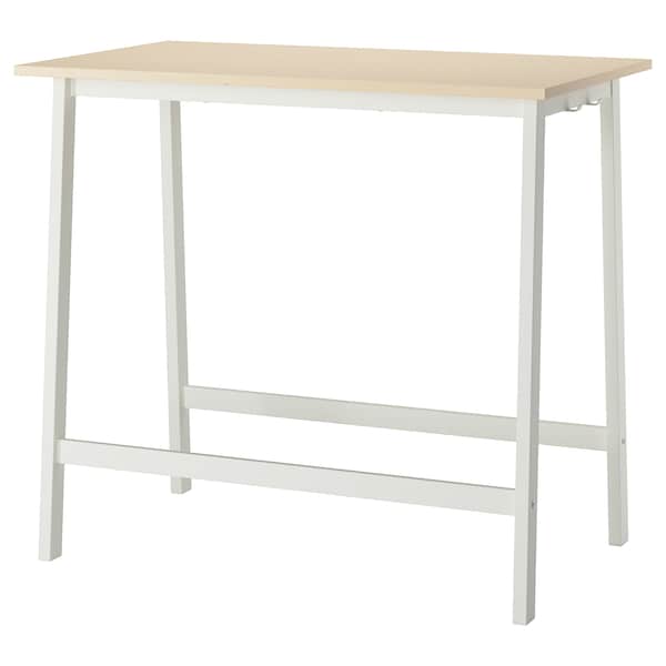 IKEA MITTZON conference table, 47 1/4x26 3/4x41 3/8 in Birch Veneer / White, Ikea Ireland | 7429YGCPS