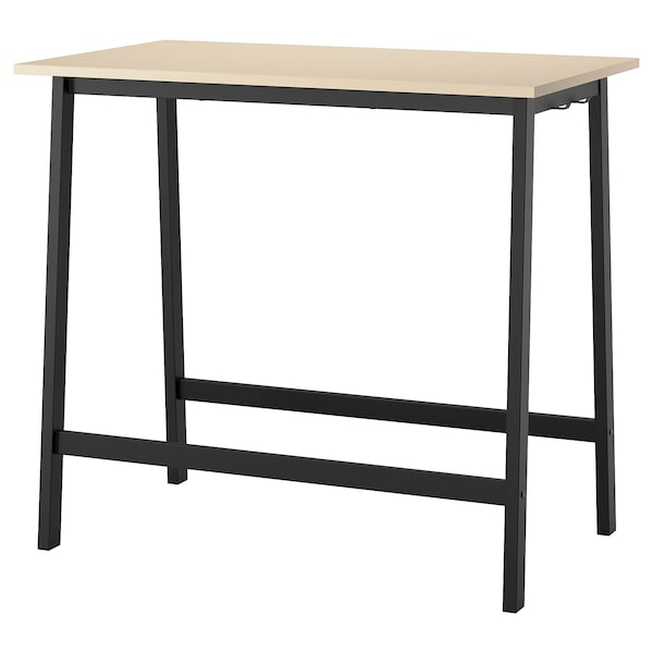 IKEA MITTZON conference table, 47 1/4x26 3/4x41 3/8 in Birch Veneer / Black, Ikea Ireland | 9032EURGO