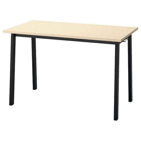 IKEA MITTZON conference table, 47 1/4x26 3/4x29 1/2 in Birch Veneer / Black, Ikea Ireland | 3896MPTOD