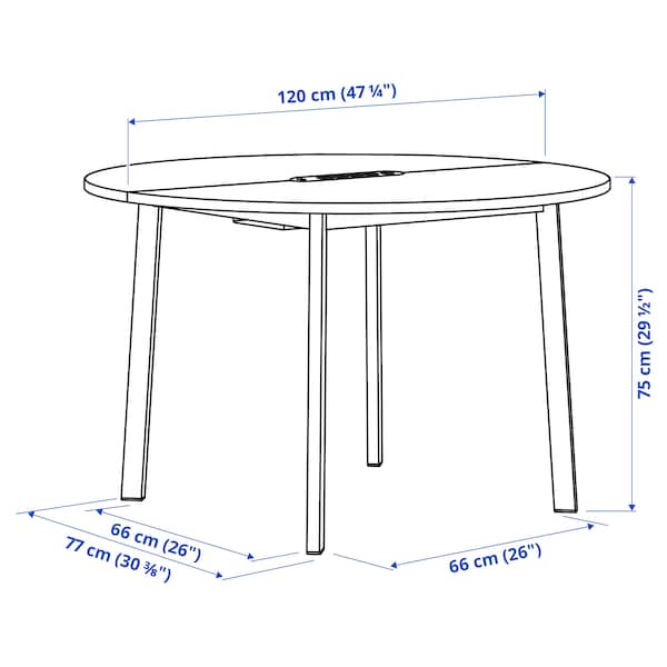 IKEA MITTZON conference table, 47 1/4x29 1/2 in Round Oak Veneer / Black, Ikea Ireland | 1364ZUWIS