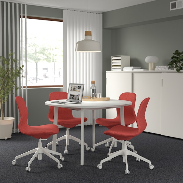 IKEA MITTZON conference table, 47 1/4x29 1/2 in Round / White, Ikea Ireland | 2380JTFDL
