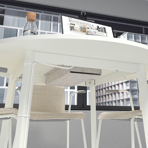 IKEA MITTZON conference table, 47 1/4x29 1/2 in Round / White, Ikea Ireland | 2380JTFDL