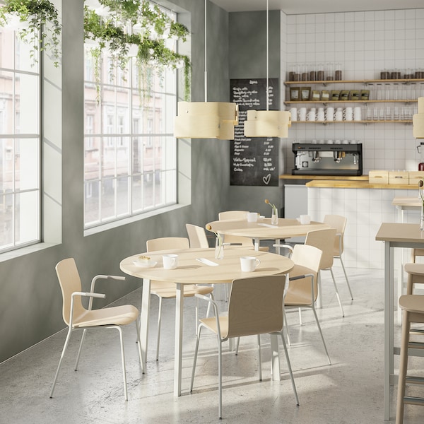 IKEA MITTZON conference table, 47 1/4x29 1/2 in Round Birch Veneer / White, Ikea Ireland | 4210SYKNV